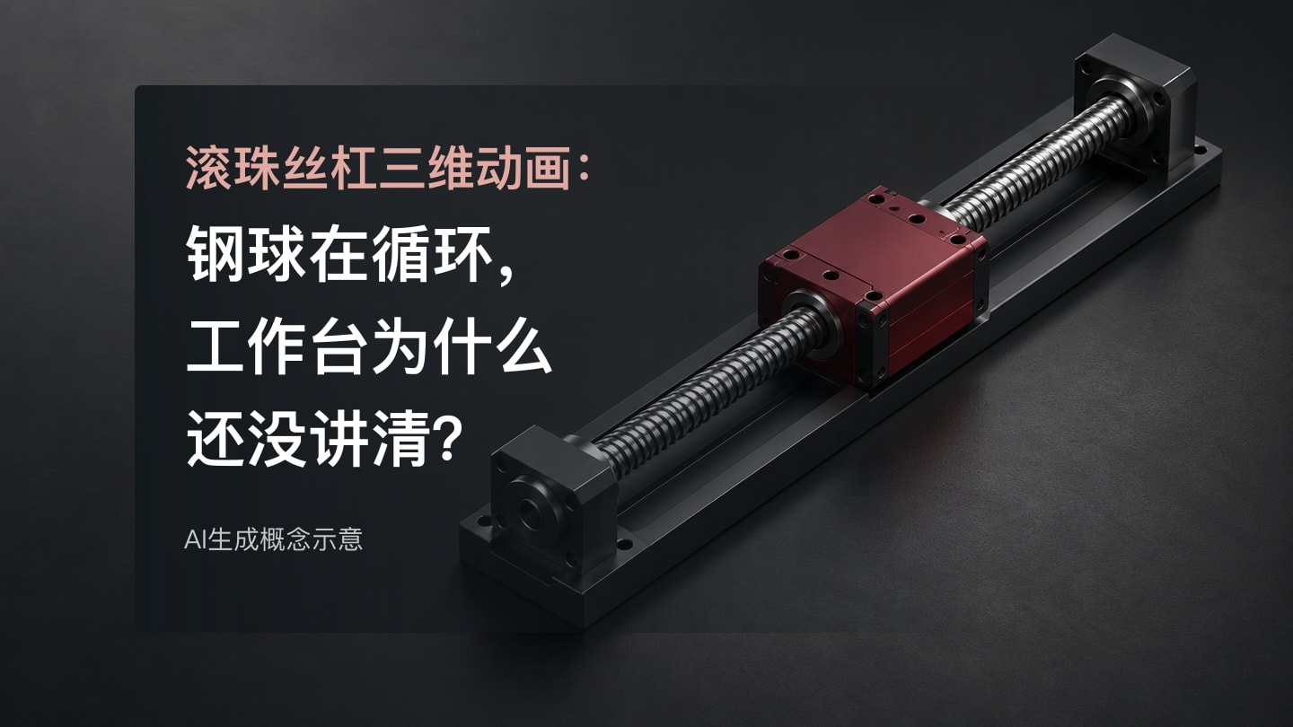 滚珠丝杠三维动画:钢球在循环,工作台为什么还没讲清?